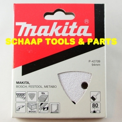 Schuurblad 94x94x94mm P 80 White velcro per 10 verpakt | P-42709